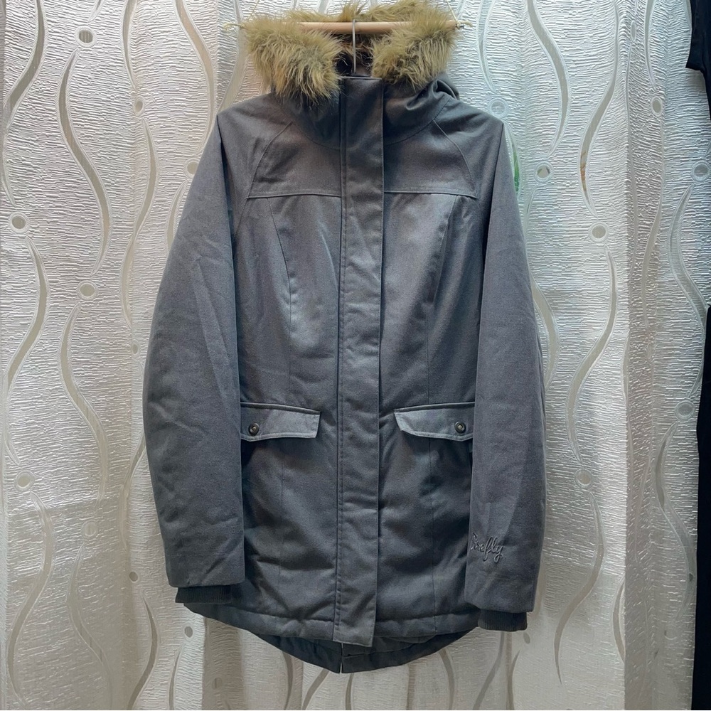 Firefly Anita Parka Womens Small Grey Faux Fur Hood Aquabase Elite Jacket - Picture 3 of 13